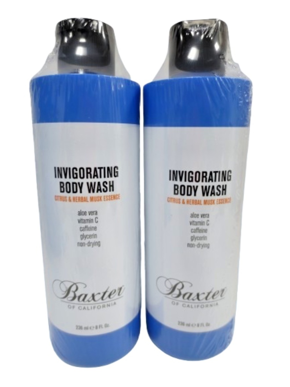 BAXTER INVIGORATING BODY WASH CITRUS & HERBAL MUSK ESSENCE 8 OZ 2PC LOT